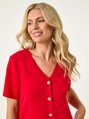 Roman Red Petite Button Through Blouse - Image 4 of 5