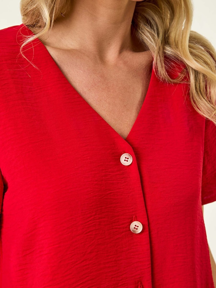 Roman Red Petite Button Through Blouse - Image 5 of 5