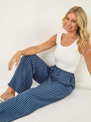 Roman Blue Petite Petite Stripe Pull On Stretch Trouser - Image 1 of 5