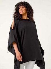 Túnica Roman Curve com acabamento em pompom e bainha tipo Hanky hem - Imagem 1 de 5