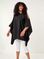 Túnica Roman Curve com acabamento em pompom e bainha tipo Hanky hem - Imagem 2 de 5