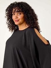 Túnica Roman Curve com acabamento em pompom e bainha tipo Hanky hem - Imagem 4 de 5