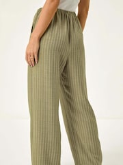 Roman Green Petite Petite Stripe Pull On Stretch Trouser - Image 4 of 5