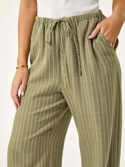 Roman Green Petite Petite Stripe Pull On Stretch Trouser - Image 5 of 5
