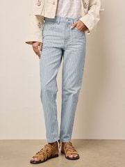 Grey Striped Column Mom Jeans - Image 2 of 9