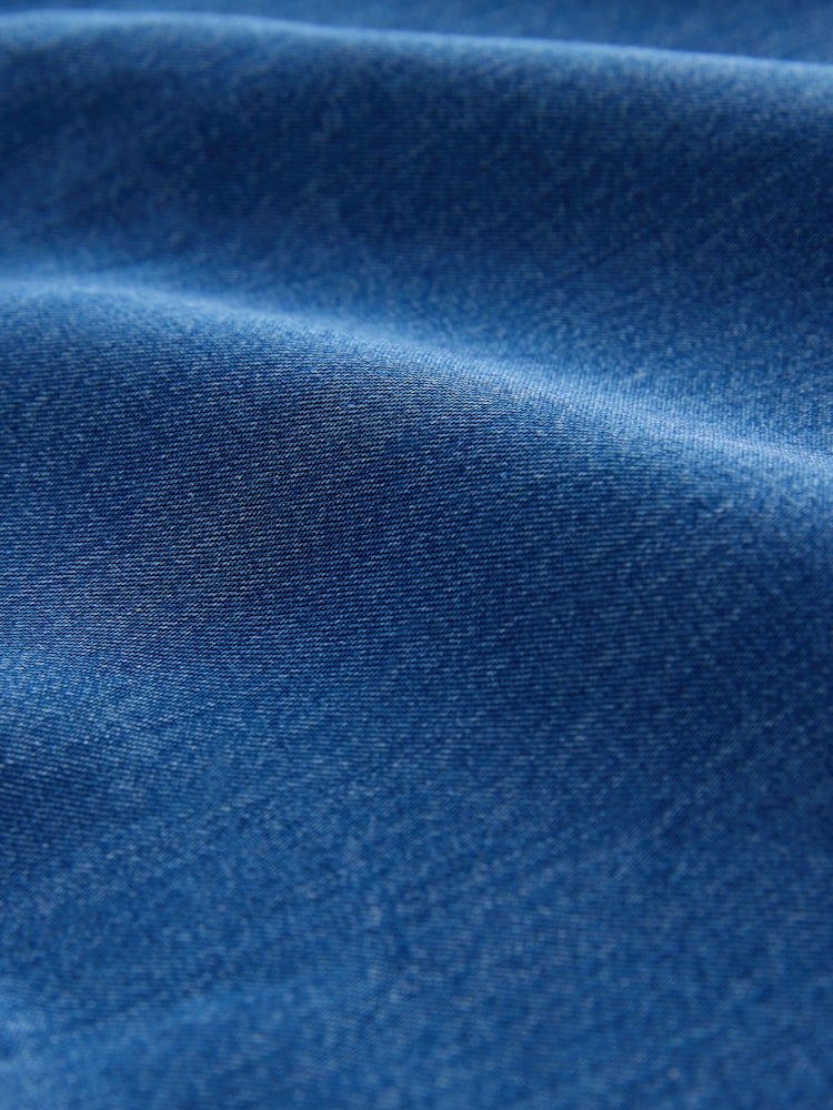 Bleu moyen - Jupe légère asymétrique en Denim à coutures - Image 7 de 7