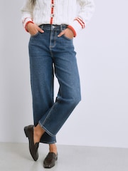 Azul medio - Cropped Straight Leg Jeans - Imagen 2 de 9
