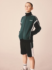 Green/Black Panelled Sports Zip Through Jacket (3-16yrs) - Image 1 of 11