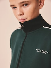 Green/Black Panelled Sports Zip Through Jacket (3-16yrs) - Image 10 of 11