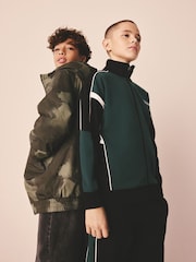 Green/Black Panelled Sports Zip Through Jacket (3-16yrs) - Image 4 of 11