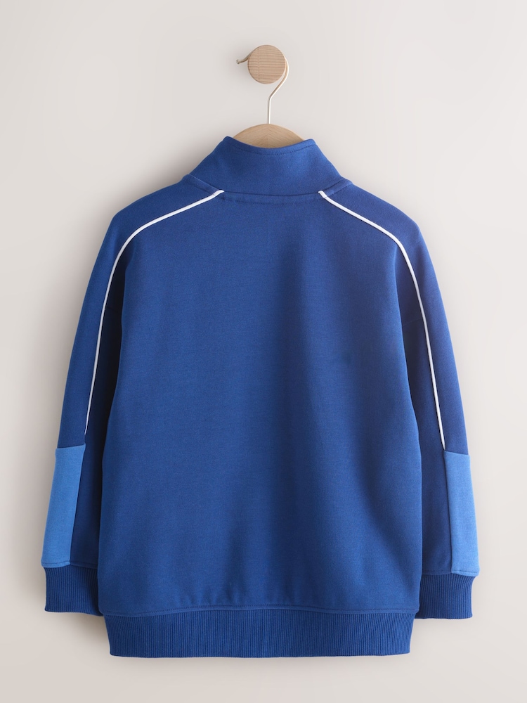 Cobalt Blue/Black Panelled Sports Zip Through Jacket (3-16yrs) - Image 2 of 4