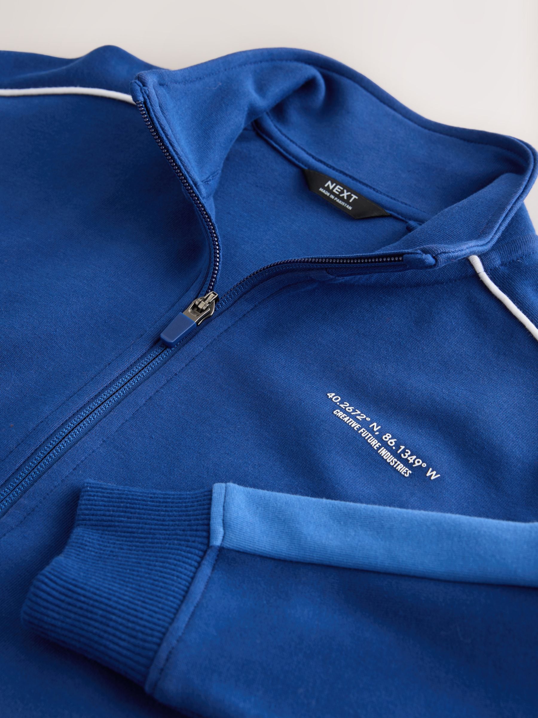 Buy Cobalt Blue/Black Panelled Sports Zip Through Jacket (3-16yrs