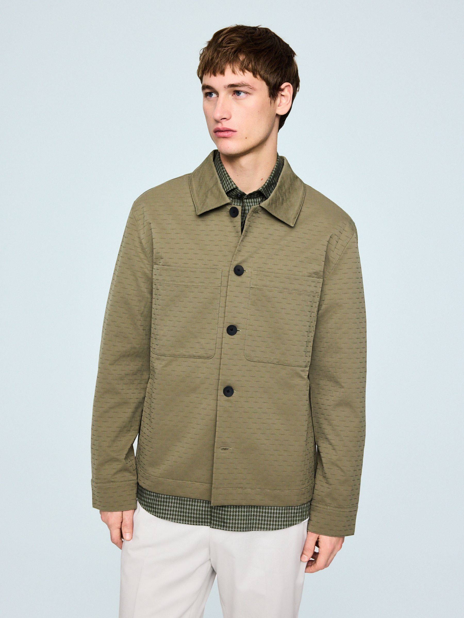 Buy Sage Green N. Premium Textured Smart Technical Jacket from