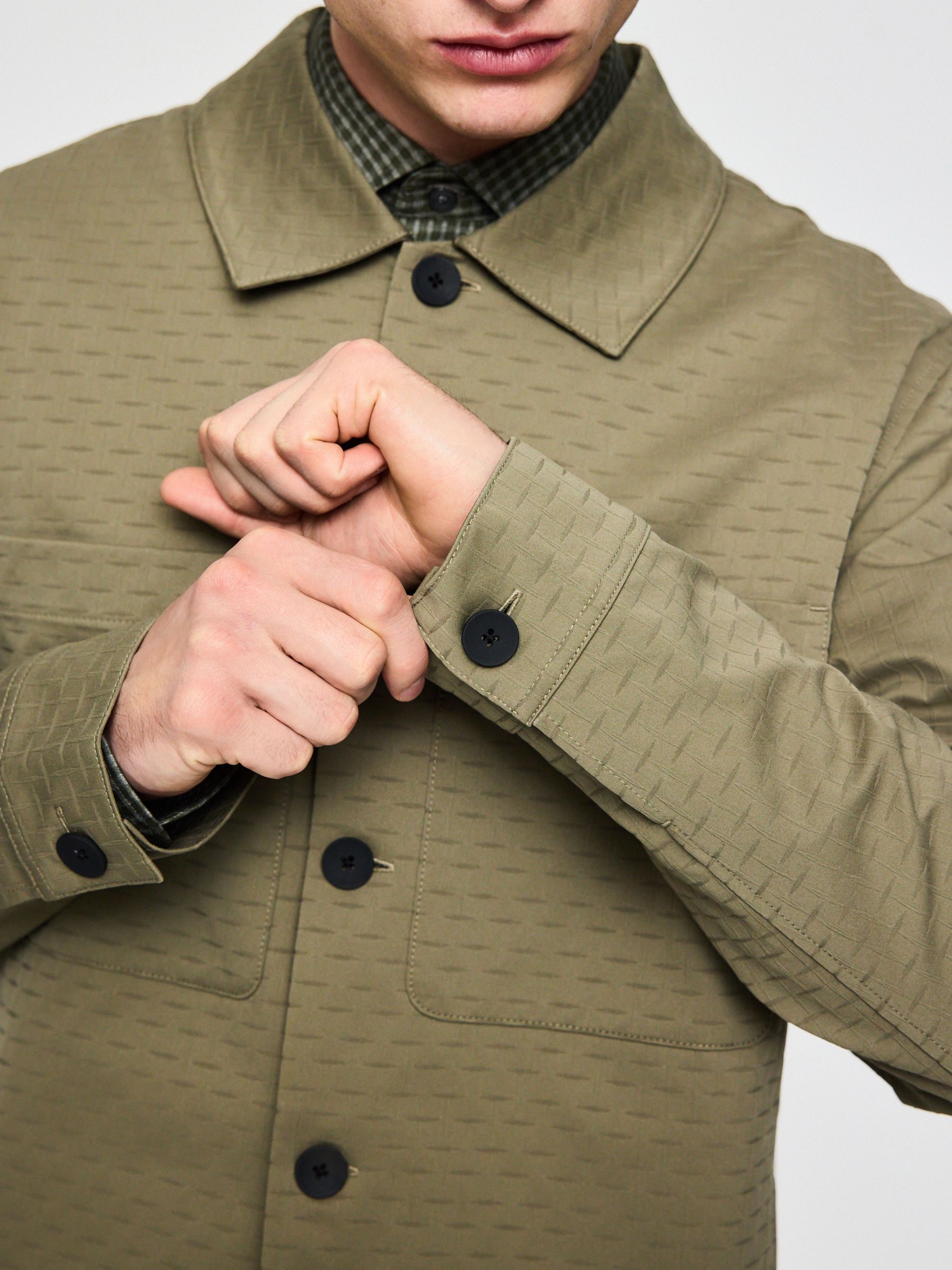 Buy Sage Green N. Premium Textured Smart Technical Jacket from the