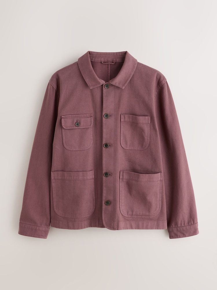 Mauve Pink Garment Dyed Chore Jacket - Image 1 of 5 Mauve Pink Garment Dyed Chore Jacket - Image 1 of 5