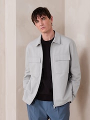 Ecru N. Premium Jersey Zip Through Shacket - Image 1 of 7