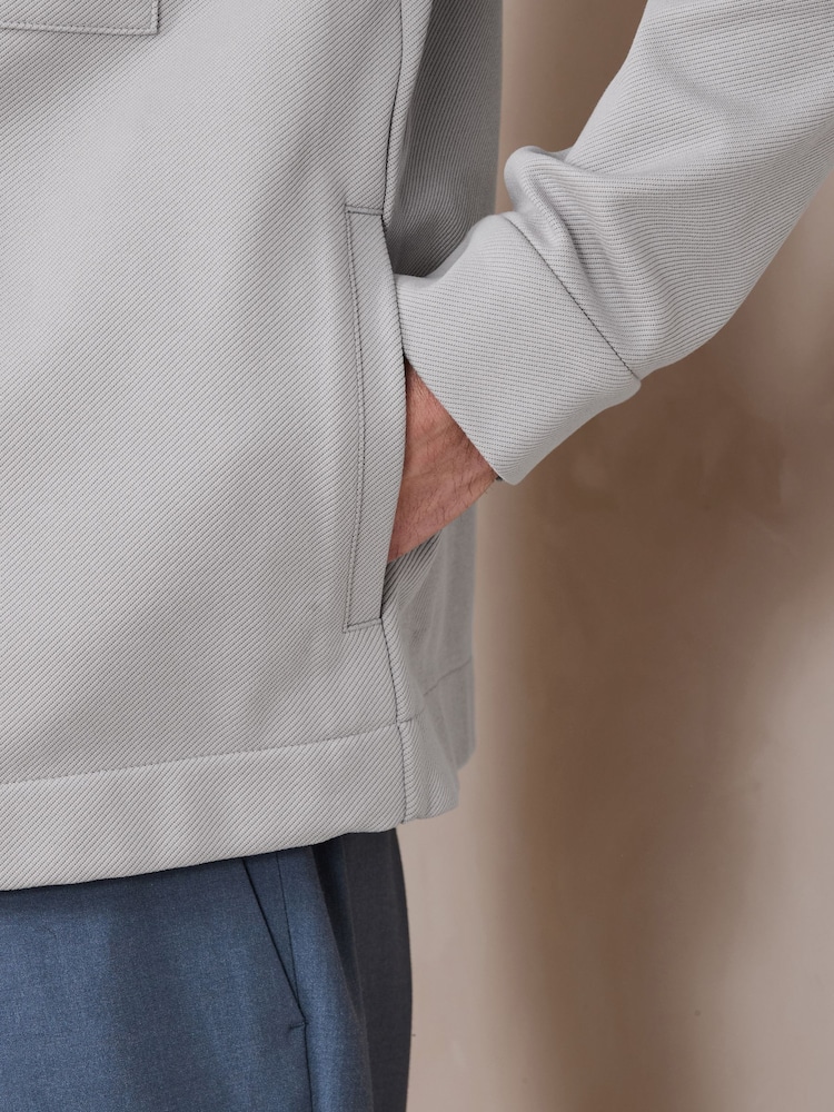 Ecru N. Premium Jersey Zip Through Shacket - Image 7 of 7