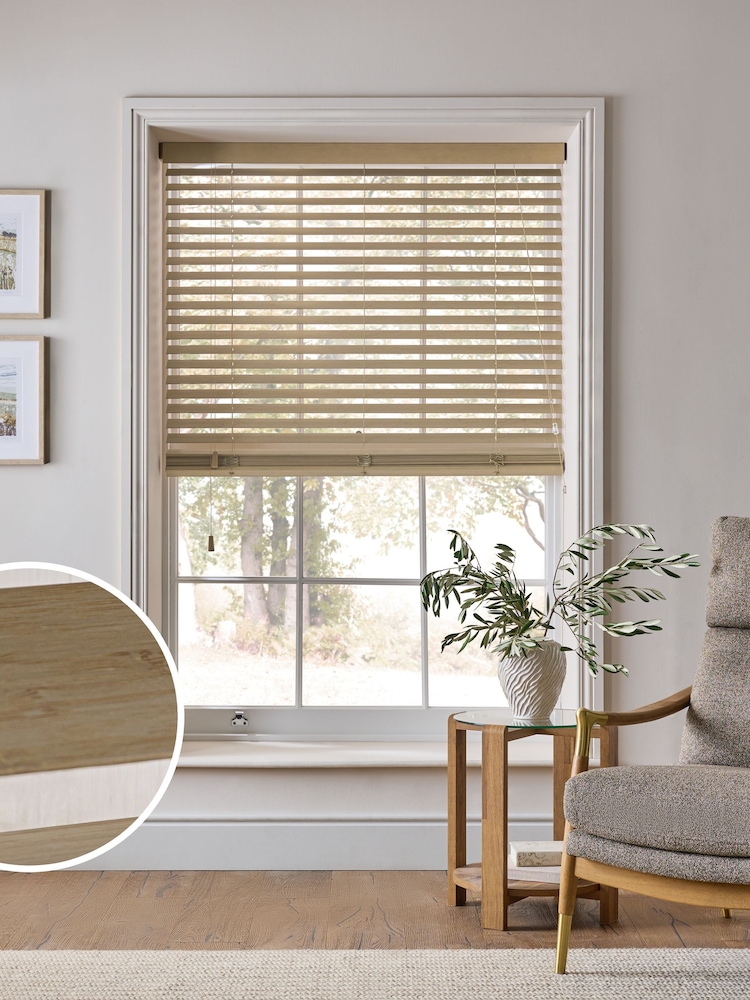 Light Brown 50mm Slat Bamboo Venetian Blind - Image 1 of 5