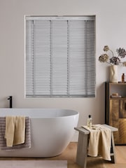 Wood Effect Light Grey 50mm Slat Venetian Blind - Image 2 of 6