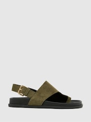 Schuh Tamsyn Leather Toe Post Black Sandals - Image 1 of 4