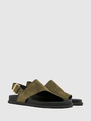 Schuh Tamsyn Leather Toe Post Black Sandals - Image 2 of 4