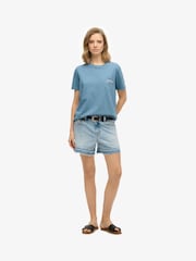 Superdry Blue Essential Logo Garment Dye Pocket T-Shirt - Image 1 of 6