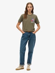 Superdry Green Old School Tattoo Relaxed 100% Cotton T-Shirt - Image 2 of 6