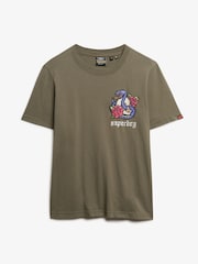 Superdry Green Old School Tattoo Relaxed 100% Cotton T-Shirt - Image 5 of 6
