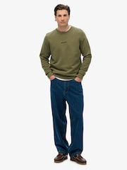 Superdry Green Micro Logo Crew Sweatshirt - Image 3 of 7