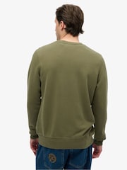 Superdry Green Micro Logo Crew Sweatshirt - Image 4 of 7