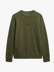 Superdry Green Micro Logo Crew Sweatshirt - Image 5 of 7