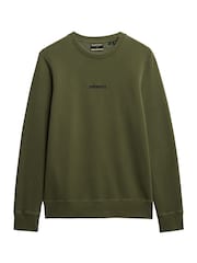 Superdry Green Micro Logo Crew Sweatshirt - Image 6 of 7