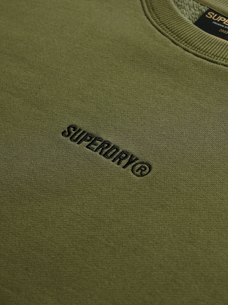 Superdry Green Micro Logo Crew Sweatshirt - Image 7 of 7