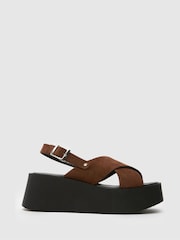 Schuh True Suede Cross Strap Sandals - Image 1 of 4