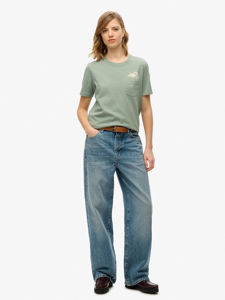 Superdry Green Psychic Readings Relaxed T-Shirt - Image 1 of 5
