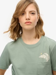 Superdry Green Psychic Readings Relaxed T-Shirt - Image 4 of 5