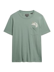 Superdry Green Psychic Readings Relaxed T-Shirt - Image 5 of 5