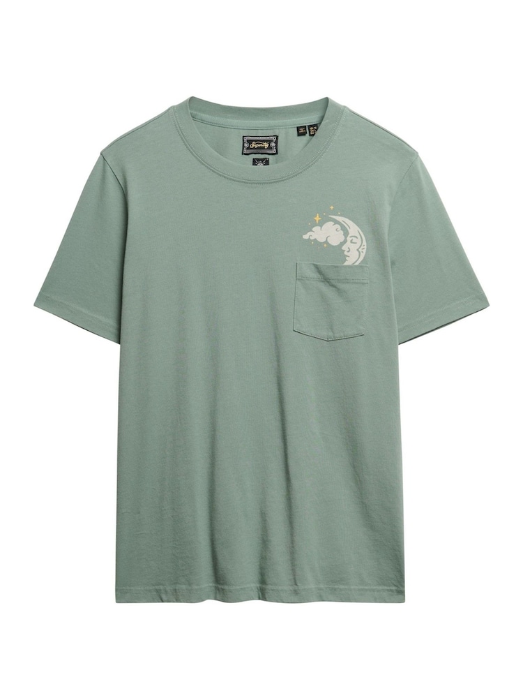 Superdry Green Psychic Readings Relaxed T-Shirt - Image 5 of 5