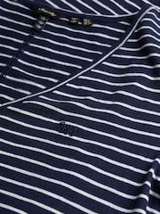 Superdry Blue Short Sleeve Button Through Jersey Midi Dress - Image 7 of 7