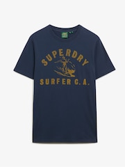 Superdry Blue Lo-fi Outdoor Relaxed 100% Cotton T-Shirt - Image 5 of 7