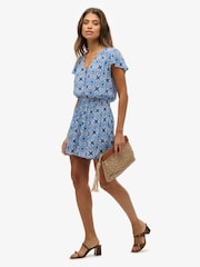 Superdry Blue Short Sleeve Printed Playsuit - Image 2 of 8