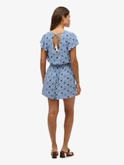 Superdry Blue Short Sleeve Printed Playsuit - Image 3 of 8