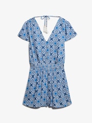 Superdry Blue Short Sleeve Printed Playsuit - Image 6 of 8