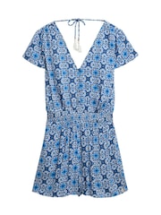 Superdry Blue Short Sleeve Printed Playsuit - Image 7 of 8