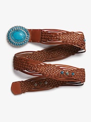 Superdry Brown Artisan Weave Belt - Image 1 of 2