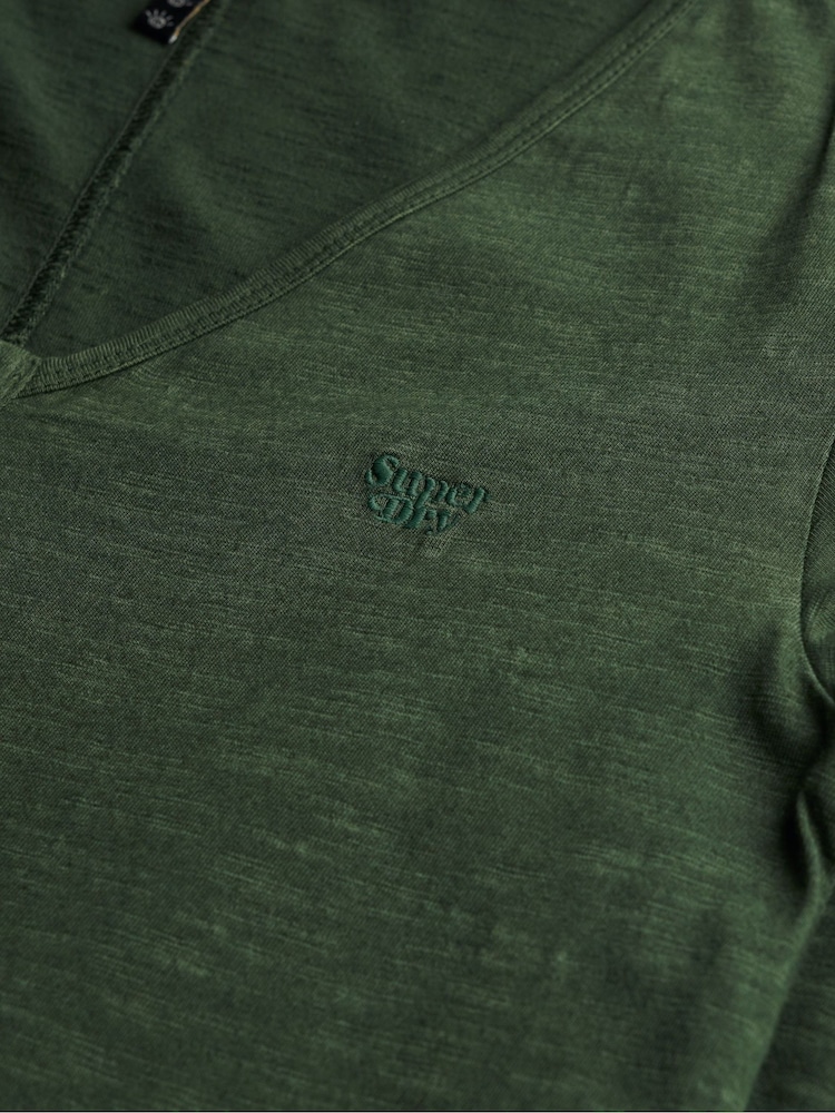 Superdry Green Short Sleeve Button Through Jersey Midi Dress - Image 7 of 7