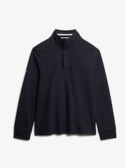 Superdry Blue Classics Jersey Half Zip 100% Cotton Jumper - Image 5 of 6