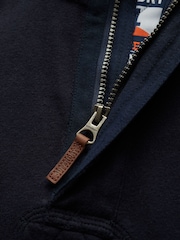 Superdry Blue Classics Jersey Half Zip 100% Cotton Jumper - Image 6 of 6
