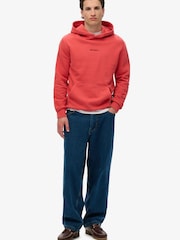 Superdry Red Micro Logo Hoodie - Image 1 of 6