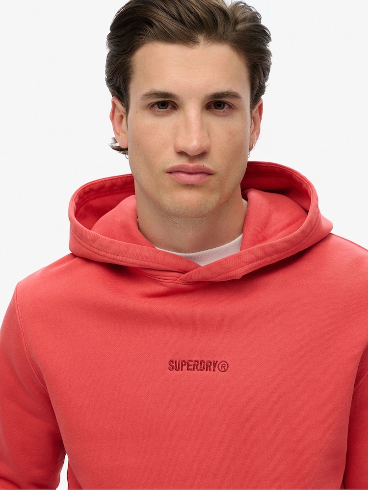 Superdry Red Micro Logo Hoodie - Image 6 of 6